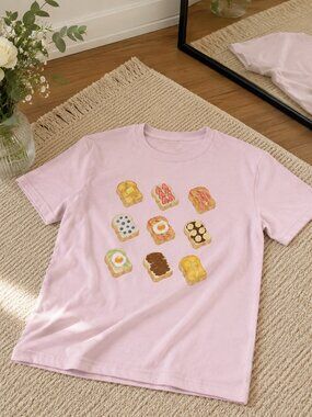 Toast Baby Tee 🍞✨ | 90s Vintage Graphic Crop Top | Coquette Y2K Aesthetic